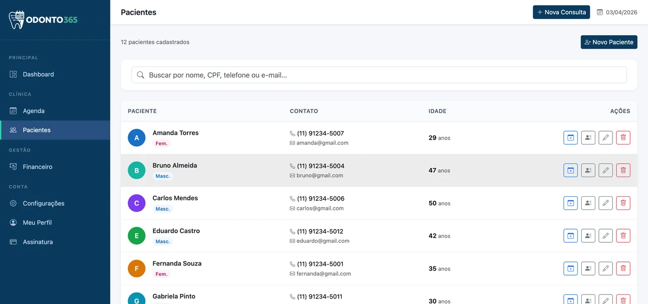 Pacientes – lista e busca de pacientes